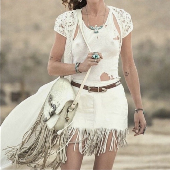 Spell Leather Fringe Skirt - Picture 2 of 10